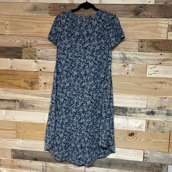 LulaRoe size XXS Gray with Minnie Mouse with Blue Bows Carly High-Low Dress - Picture 7 of 7